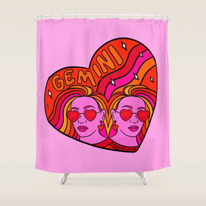 Gemini Valentine Shower Curtain Gallery Image 1