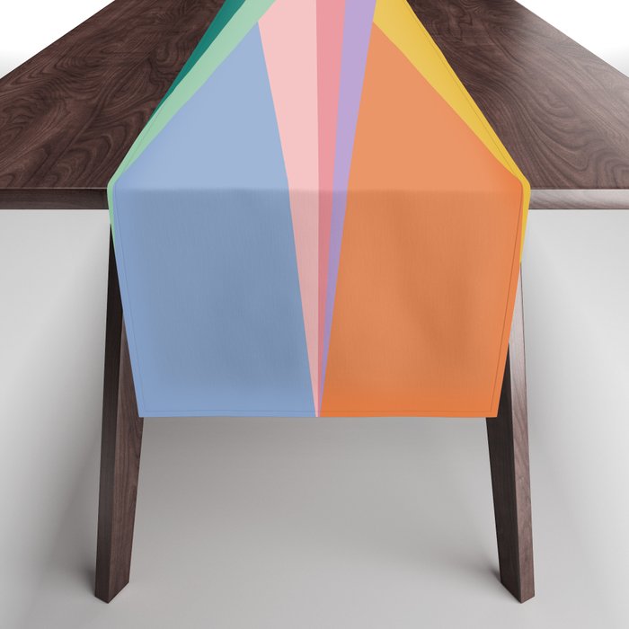 Geometric Triangles I Bright Pastel Table Runner Gallery Image 1