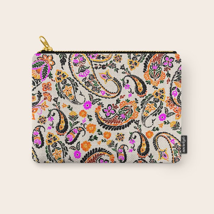 Vibrant paisley print Carry All Pouch Gallery Image 1