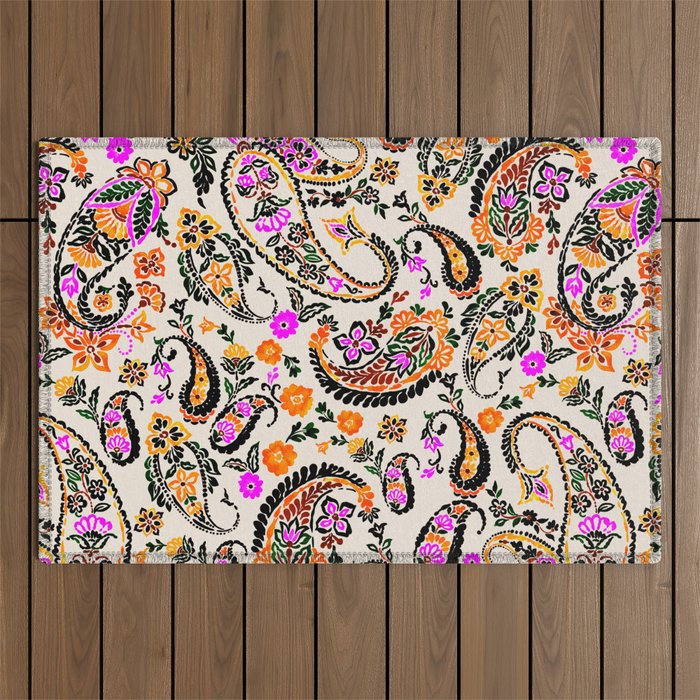 Vibrant paisley print Outdoor Rug Gallery Image 1