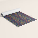 Leaf Fronds in Fall Colors on Navy Blue Yoga Mat Gallery Image 2
