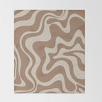 Liquid Swirl Contemporary Abstract Pattern in Chocolate Milk Brown and Beige Throw Blanket Gallery Image 2