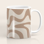 Liquid Swirl Contemporary Abstract Pattern in Chocolate Milk Brown and Beige Coffee Mug Gallery Image 1
