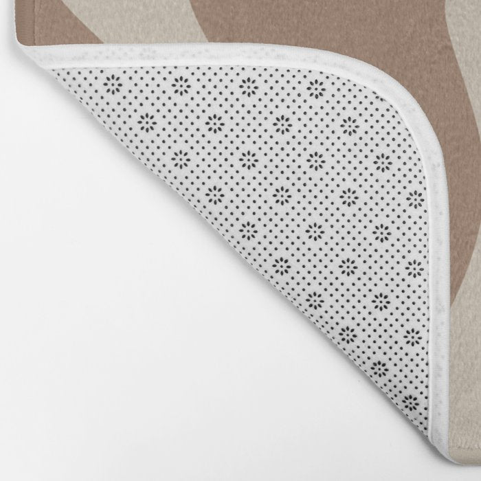 Liquid Swirl Contemporary Abstract Pattern in Chocolate Milk Brown and Beige Bath Mat Gallery Image 2