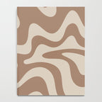Liquid Swirl Contemporary Abstract Pattern in Chocolate Milk Brown and Beige Notebook Gallery Image 4