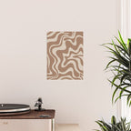 Liquid Swirl Contemporary Abstract Pattern in Chocolate Milk Brown and Beige Poster Gallery Image 2