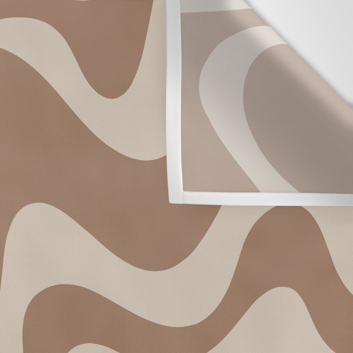 Liquid Swirl Contemporary Abstract Pattern in Chocolate Milk Brown and Beige Wall Tapestry Gallery Image 3