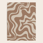 Liquid Swirl Contemporary Abstract Pattern in Chocolate Milk Brown and Beige Poster Gallery Image 4