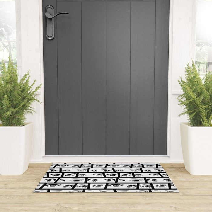 Anime eye cartoon comic art pattern Welcome Mat Gallery Image 3
