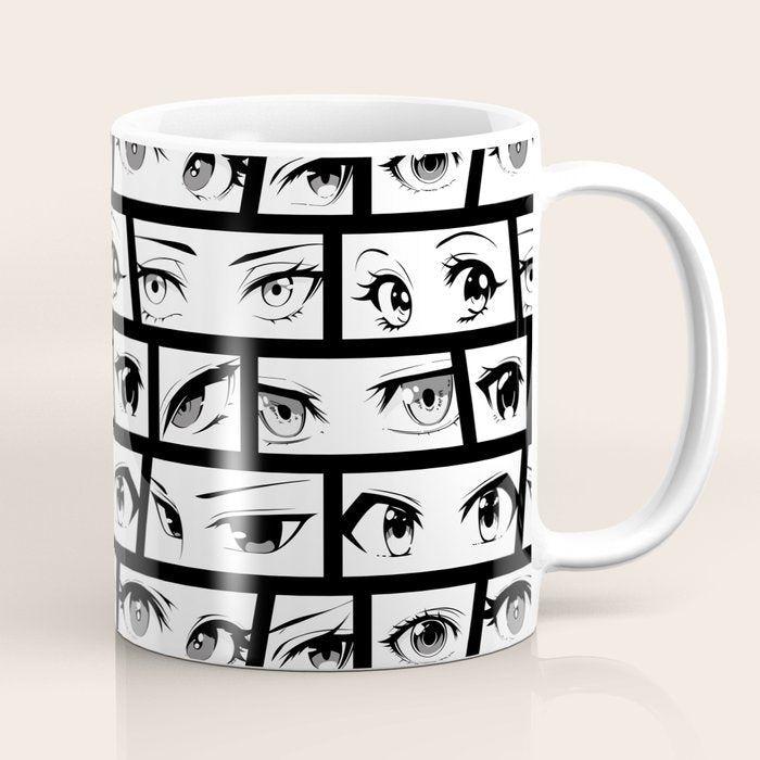Anime eye cartoon comic art pattern Coffee Mug Gallery Image 1