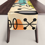 Retro 1950s Style Mid Century Modern Atomic Design 271 Googie Orange Blue and Green Table Runner Gallery Image 1
