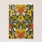 Modern Floral Pattern in Orange, Yellow, Green & Navy Stationery Card Gallery Image 2