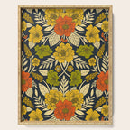 Modern Floral Pattern in Orange, Yellow, Green & Navy Serving Tray Gallery Image 1