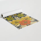 Modern Floral Pattern in Orange, Yellow, Green & Navy Yoga Mat Gallery Image 2