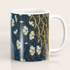 Antique White, Pink and Blue Floral Japanese Silk Print Coffee Mug Gallery Image 1