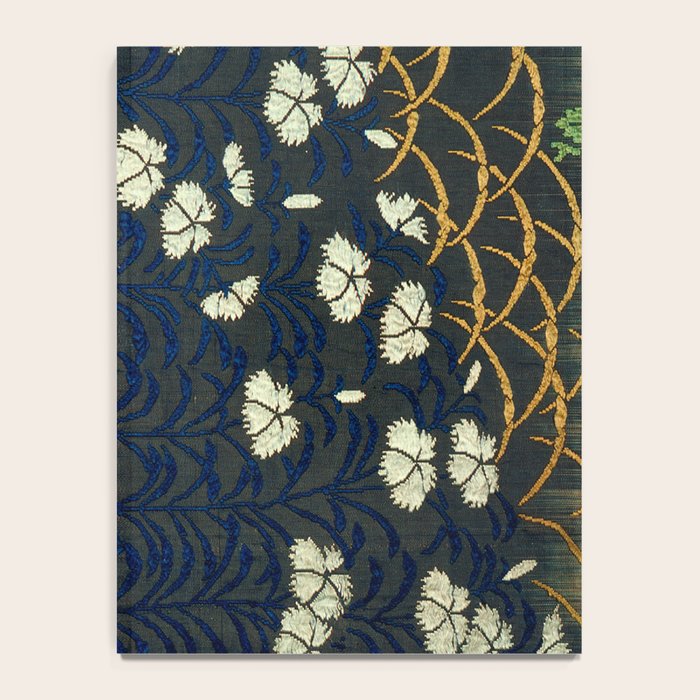 Antique White, Pink and Blue Floral Japanese Silk Print Notebook Gallery Image 4