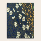 Antique White, Pink and Blue Floral Japanese Silk Print Notebook Gallery Image 4