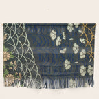 Antique White, Pink and Blue Floral Japanese Silk Print Wall Hanging Gallery Image 1