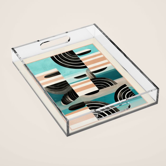 Retro Geometric Shapes 3 Acrylic Tray Gallery Image 1