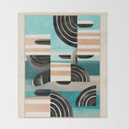 Retro Geometric Shapes 3 Throw Blanket Gallery Image 2