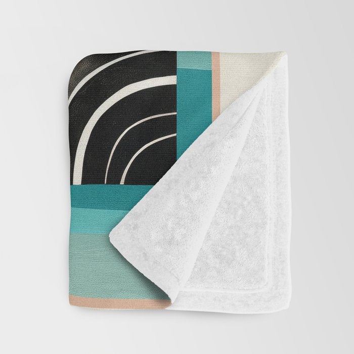Retro Geometric Shapes 3 Throw Blanket Gallery Image 3
