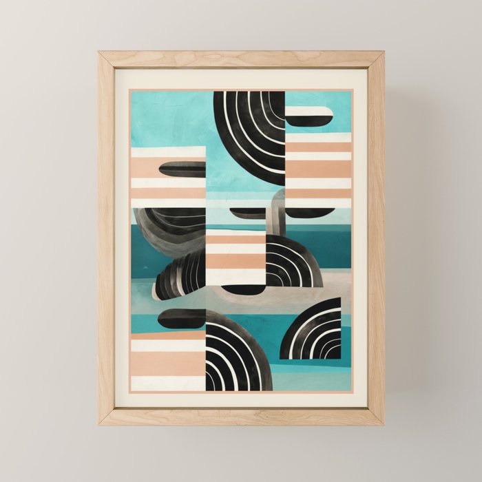 Retro Geometric Shapes 3 Mini Art Print Gallery Image 1