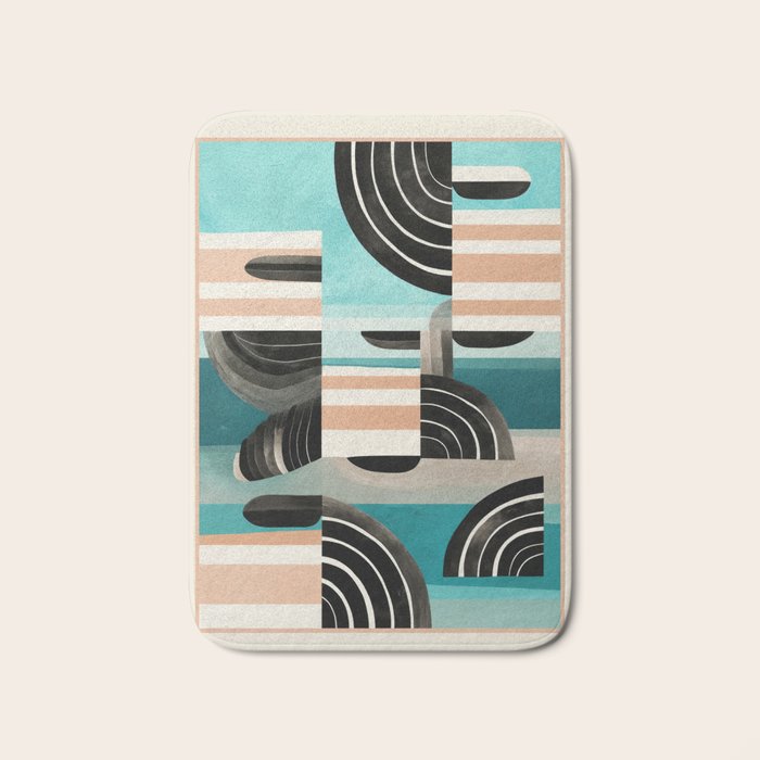 Retro Geometric Shapes 3 Bath Mat Gallery Image 1