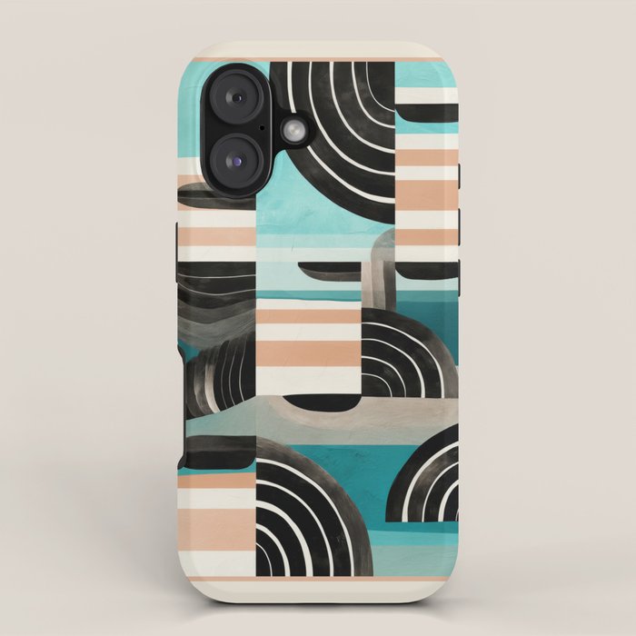 Retro Geometric Shapes 3 iPhone Case Gallery Image 1