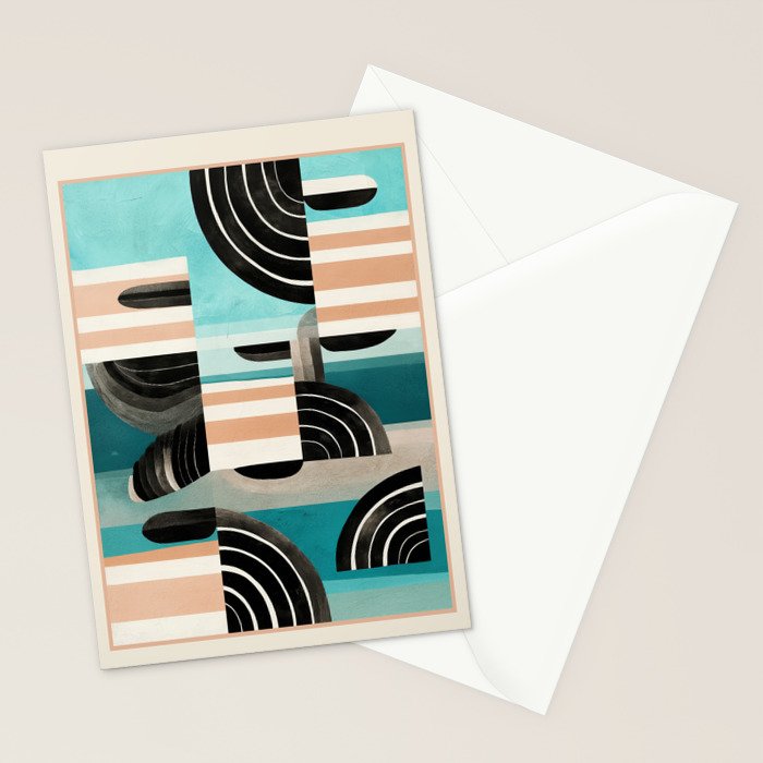 Retro Geometric Shapes 3 Stationery Card Gallery Image 2