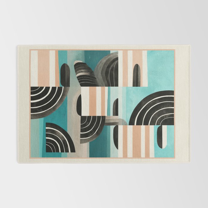 Retro Geometric Shapes 3 Rug Gallery Image 2