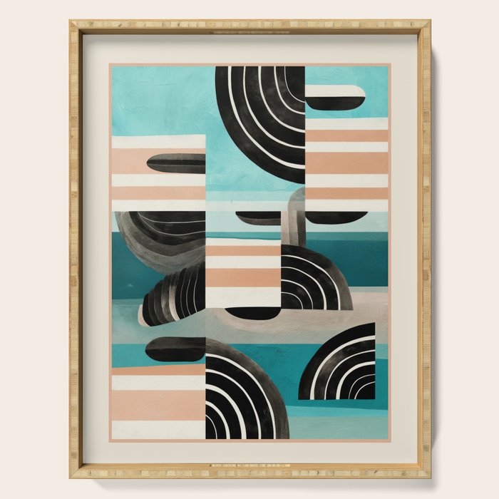 Retro Geometric Shapes 3 Serving Tray Gallery Image 1