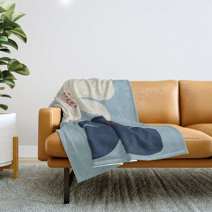 Abstract floral Throw Blanket Gallery Image 1