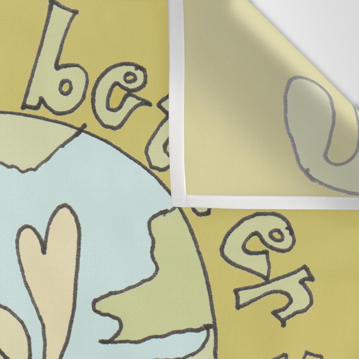 let's be better together // protect mother earth // retro art by surfy birdy Wall Tapestry Gallery Image 3