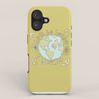 let's be better together // protect mother earth // retro art by surfy birdy iPhone Case Gallery Image 1