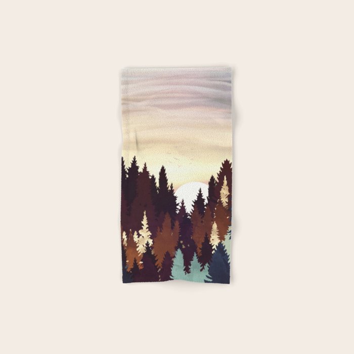 Autumn Forest Sunset Bath Towel Gallery Image 1
