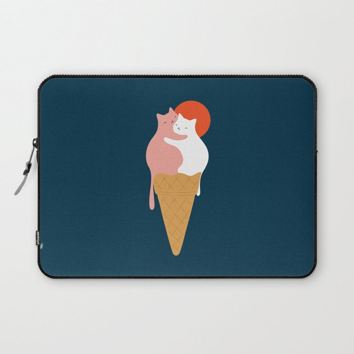 Cat Landscape 145: Strawberry & Vanilla Laptop Sleeve Gallery Image 1