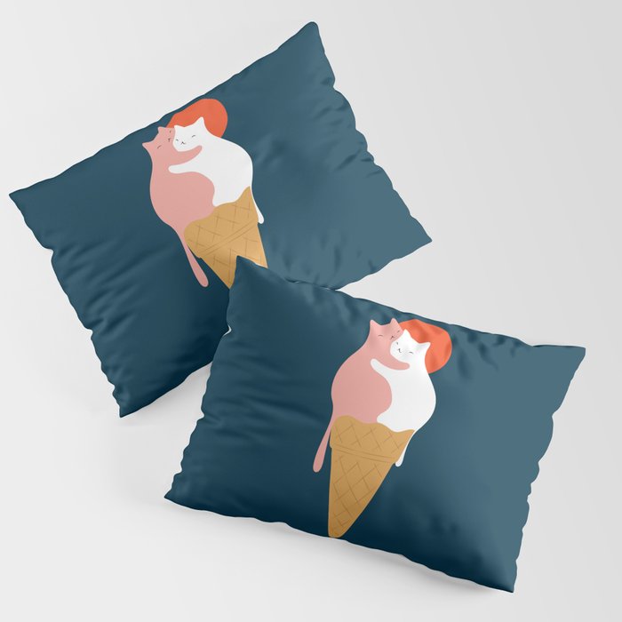 Cat Landscape 145: Strawberry & Vanilla Pillow Sham Gallery Image 3