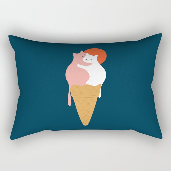 Cat Landscape 145: Strawberry & Vanilla Rectangular Pillow Gallery Image 1