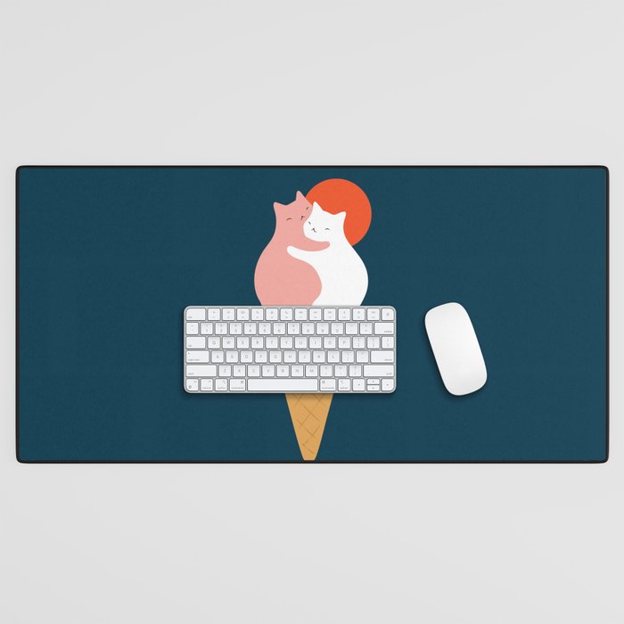 Cat Landscape 145: Strawberry & Vanilla Desk Mat Gallery Image 1