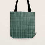Mid Century Modern Fine Weave Minimalist Retro Woven Pattern in Forest Green Tote Bag Gallery Image 1