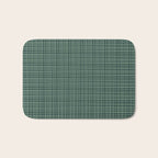 Mid Century Modern Fine Weave Minimalist Retro Woven Pattern in Forest Green Bath Mat Gallery Image 1