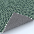 Mid Century Modern Fine Weave Minimalist Retro Woven Pattern in Forest Green Rug Gallery Image 4
