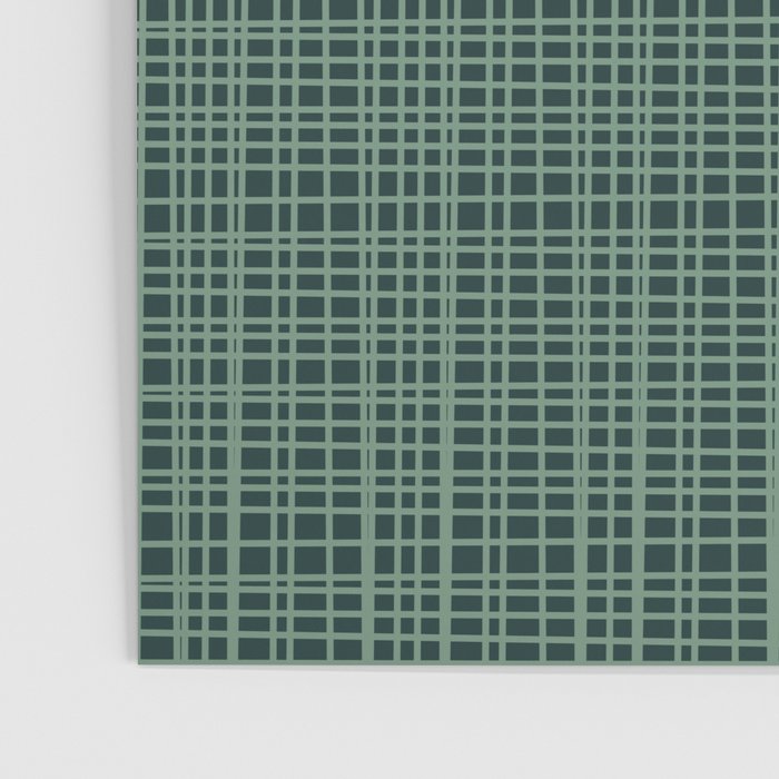 Mid Century Modern Fine Weave Minimalist Retro Woven Pattern in Forest Green Poster Gallery Image 3