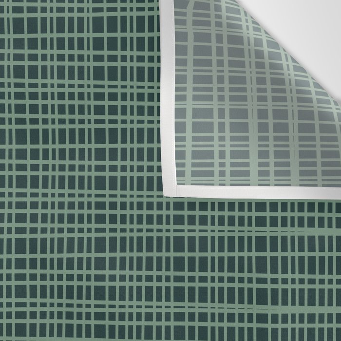 Mid Century Modern Fine Weave Minimalist Retro Woven Pattern in Forest Green Wall Tapestry Gallery Image 3