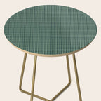 Mid Century Modern Fine Weave Minimalist Retro Woven Pattern in Forest Green Side Table Gallery Image 2