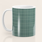 Mid Century Modern Fine Weave Minimalist Retro Woven Pattern in Forest Green Coffee Mug Gallery Image 3