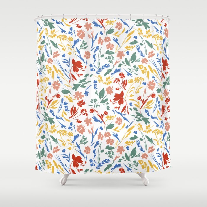 Wild colorful flowery meadow Shower Curtain Gallery Image 1