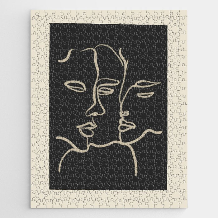 Minimal Abstract Art Three Faces Jigsaw Puzzle Gallery Image 1