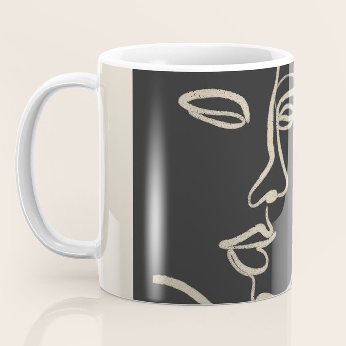 Minimal Abstract Art Three Faces Coffee Mug Gallery Image 3