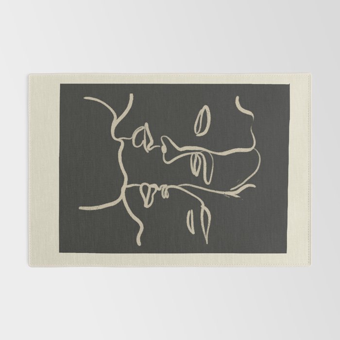 Minimal Abstract Art Three Faces Rug Gallery Image 2